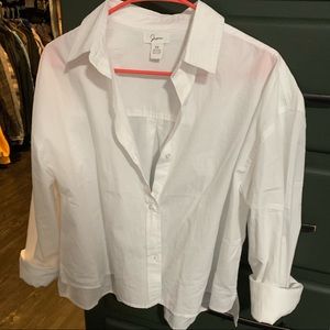 Oversized whit linen button up